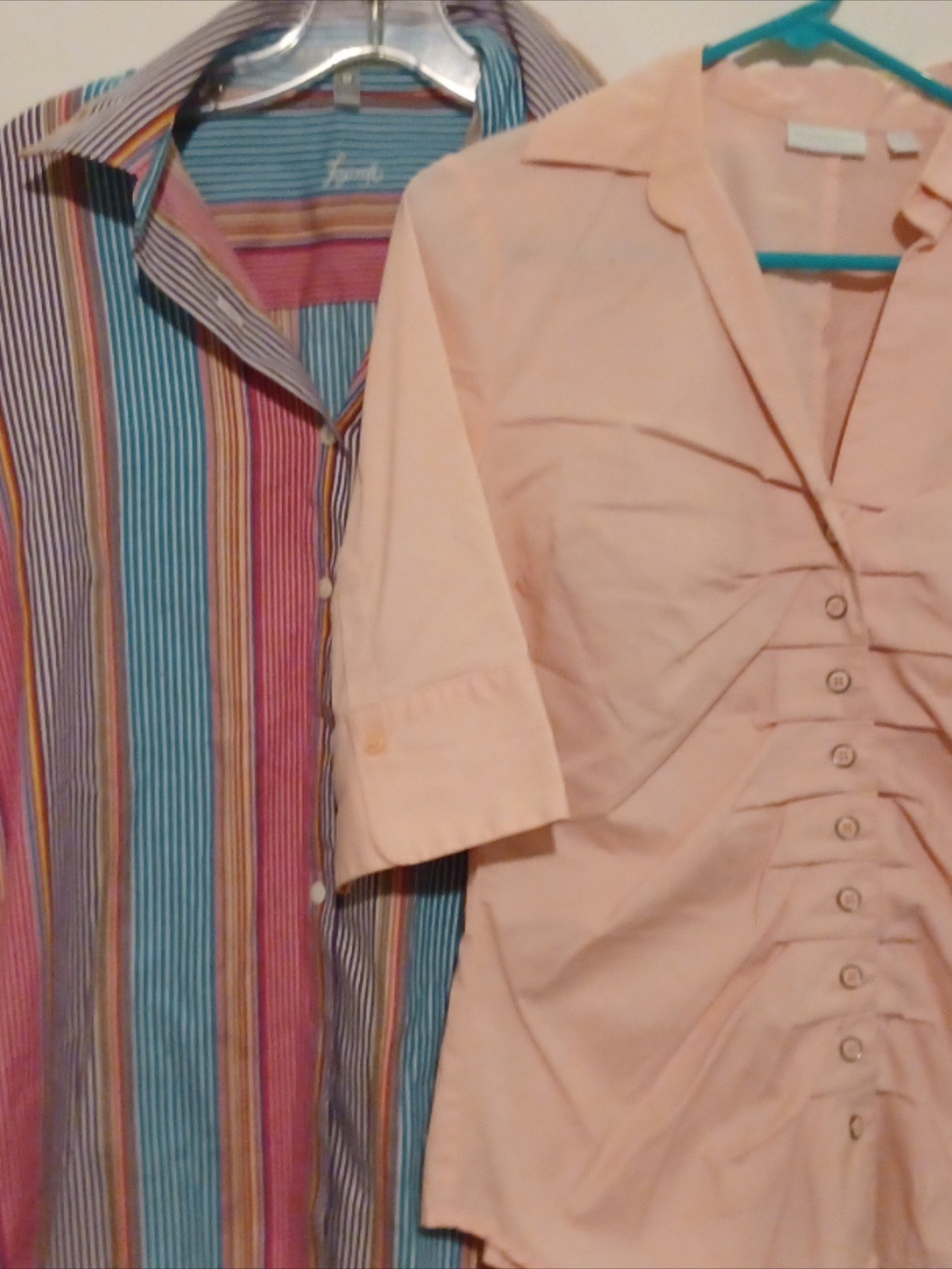 New York & Company Button-Front Shirt with Gathered Front And Foxworth Button Up